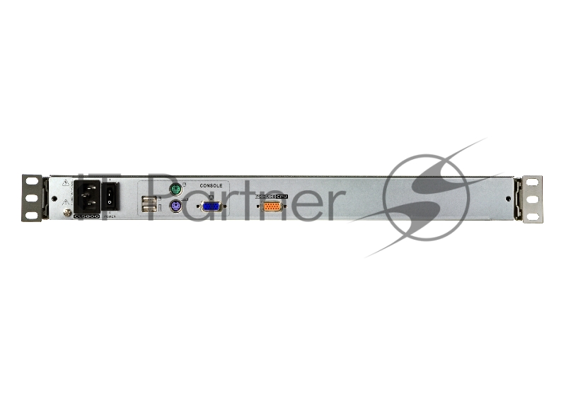 Kонсоль управления, для KVM-переключателей, электрон., 19", SVGA+KBD+MOUSE PS/2 USB, с KVM шнуром USB 1.8м, LCD Kран 19", лат./рус.Kлав., (выход на вторую конс 1280x1024 75Hz DDC2BKрепление DUAL RAIL доп.порт USB A-типа Female) DUAL RAIL LCD PS/2-USB CONSOLE 19INCH