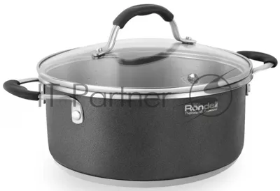 Кастрюля Rondell Stern RDS-019, 4.7 л, 24 см, с крышкой, серый