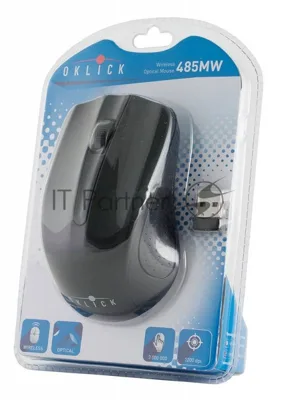 Мышь беспроводная Oklick 485MW черный, 1200 dpi, радиоканал, USB, кнопки - 3