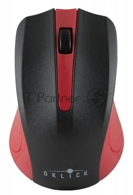 Мышь беспроводная Oklick 485MW черный/красный, 1200 dpi, радиоканал, USB, кнопки - 3