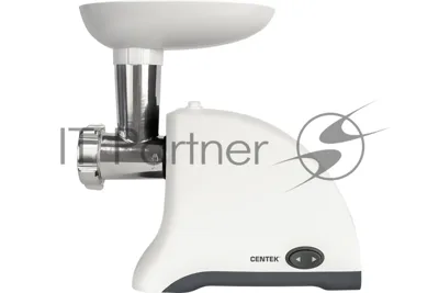 Мясорубка электрическая Centek CT-1609 белый, 1550 Вт, 2 кг/мин, реверс, защита от перегрузки, насадки - 2
