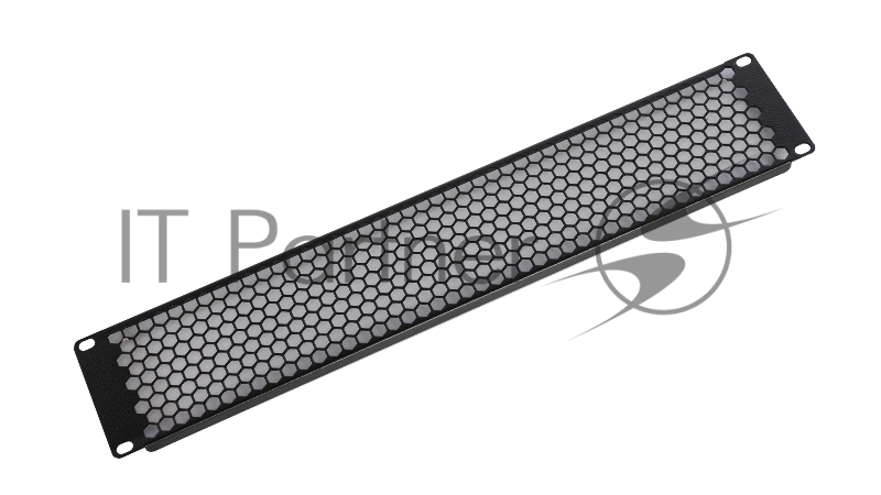 Фальшпанель в шкаф 19" 2U перфорированная, черный (ФП-2.4-9005)