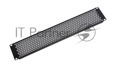 Фальшпанель в шкаф 19" 2U перфорированная, черный (ФП-2.4-9005)