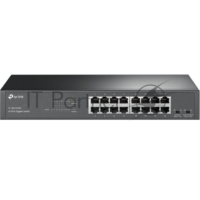 Коммутатор TP-Link TL-SG1016D, 16×1 Гбит/с, неуправляемый