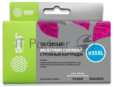Картридж струйный Cactus CS-C2P25AE №935XL пурпурный (15 мл) для HP DJ Pro 6230/6830