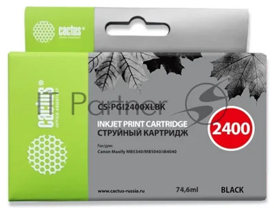 Картридж струйный Cactus CS-PGI2400XLBK черный (74.6 мл) для Canon MAXIFY iB4040/МВ5040/МВ5340