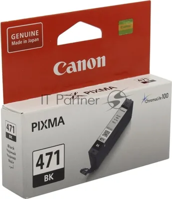 Картридж струйный Canon CLI-471BK (0400C001) черный (7 мл., до 398 цв.фото 10х15) для Canon PIXMA MG5740/MG6840/MG7740/TS5040/TS6040/TS8040/TS9040