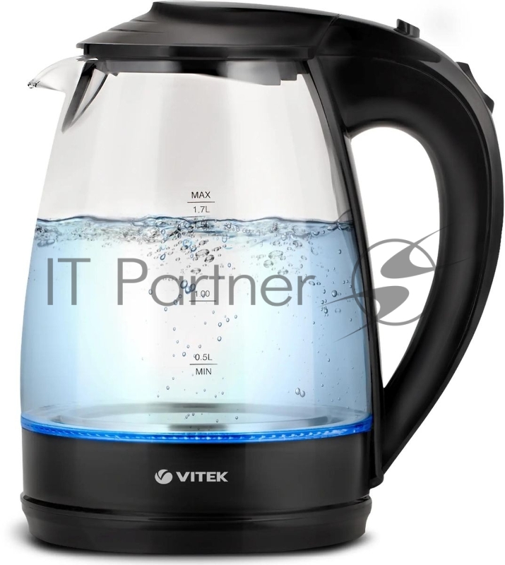 Чайник электрический Vitek VT-1122 TR бесцветное стекло (стекло, 1.7 л, 2200 Вт)