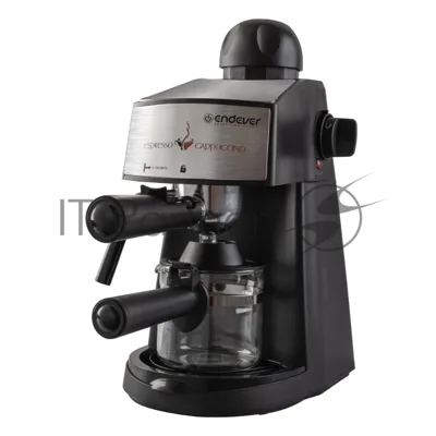 Кофеварка рожковая Endever Costa-1050 черный/стальной, исп. кофе - молотый, 0,2 л, 900 Вт, 5 бар
