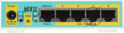 Маршрутизатор MikroTik RB750UPr2 hEX PoE lite, 5×100 Мбит/с (4×PoE), управляемый