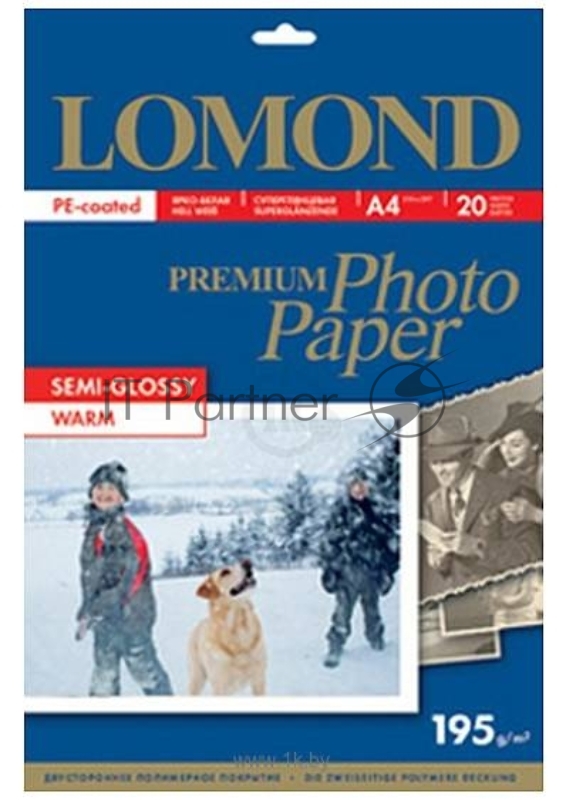 Фотобумага ПРЕМИУМ для стр.печати Lomond А4, 195 г/м2 односторонняя Warm Semi- Glossy (20л)