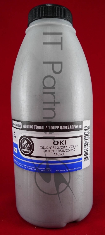 Тонер OKI C610/C810/C821/C822/C830/C5850/C5950/MC560 Black (фл., 180г) B&W Premium (Tomoegawa) - фас.России