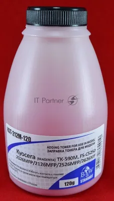 Тонер Kyocera TK-590M, FS-C5250/2026MFP/2126MFP/2526MFP/2626MF Magenta (фл. 120г) 5K B&W Standart (Tomoegawa) фас России