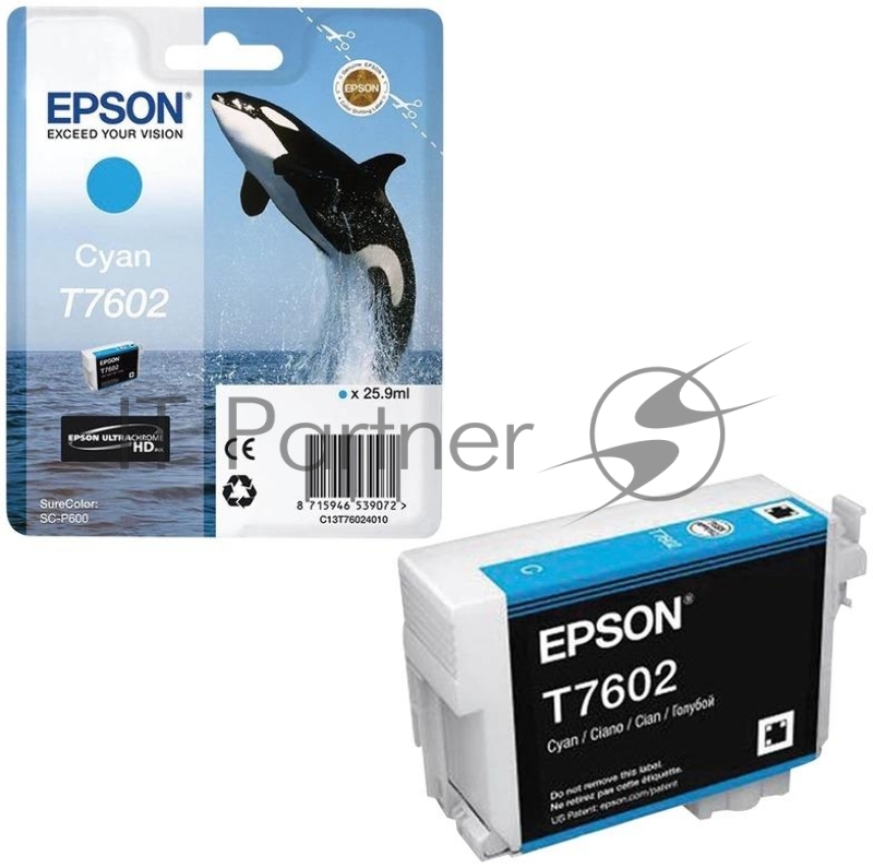 Картридж струйный Epson C13T76024010 голубой (26 мл) для SC-P600
