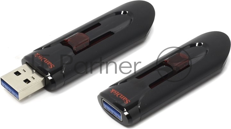 Флешка USB SanDisk CZ600 Cruzer Glide (SDCZ600-016G-G35), 16Gb, USB 3.0, R/W 100/30, черный/красный