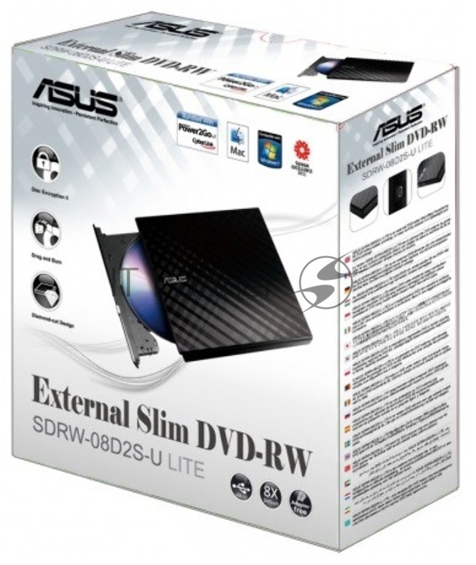 Оптический привод внешний DVD-RW Asus SDRW-08D2S-U LITE/WHT/G/A ASUS белый USB внешний RTL