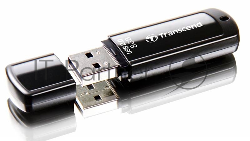 Флешка USB Transcend JetFlash 350 (TS8GJF350), 8Gb, USB 2.0, R/W 12/5, черный