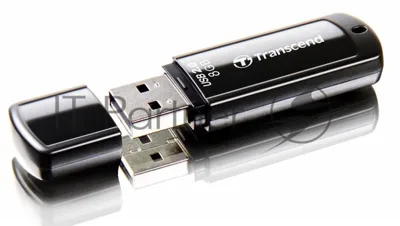 Флешка USB Transcend JetFlash 350 (TS8GJF350), 8Gb, USB 2.0, R/W 12/5, черный