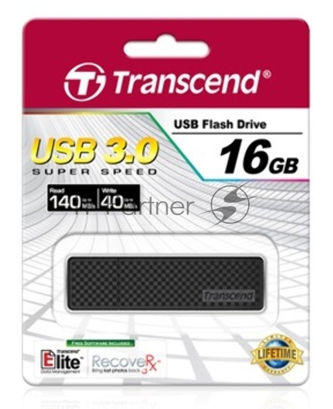 Флешка USB Transcend JetFlash 780 (TS16GJF780), 16 Gb, USB 3.0, R/W 140/40, черный/серебристый