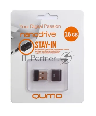 Флешка USB QUMO 16Gb, NANO QM16GUD-NANO-B черный