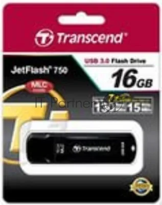 Флешка USB Transcend Jetflash 750 (TS16GJF750K), 16 Gb, USB 3.0, R/W 130/15, черный