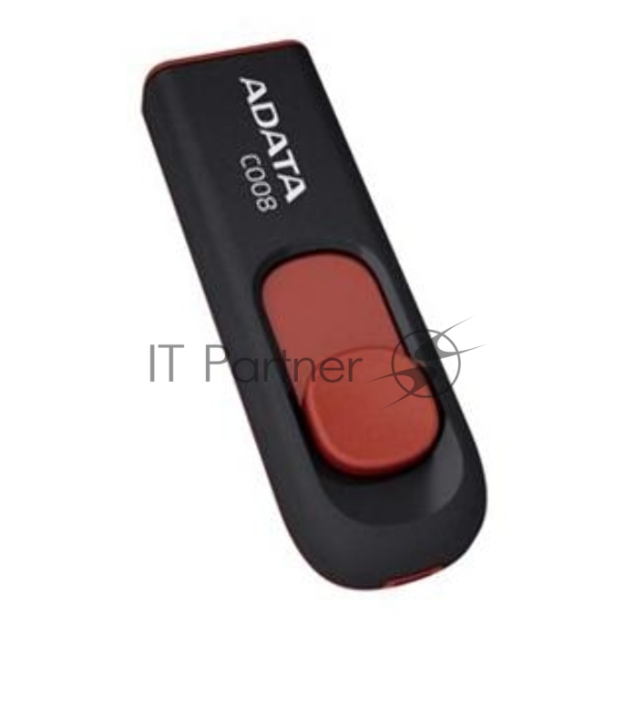 Флешка USB ADATA С008 (AC008-32G-RKD), 32Gb, USB 2.0, R/W 15/5, черный/красный