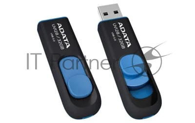 Флешка USB ADATA UV128 (AUV128-32G-RBE), 32Gb, USB 3.0, R/W 100/30, черный/синий