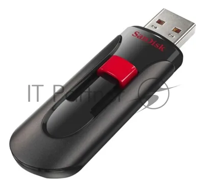 Флешка USB Sandisk CZ60 Cruzer Glide (SDCZ60-032G-B35), 32Gb, USB 2.0, R/W 30/8, черный/красный