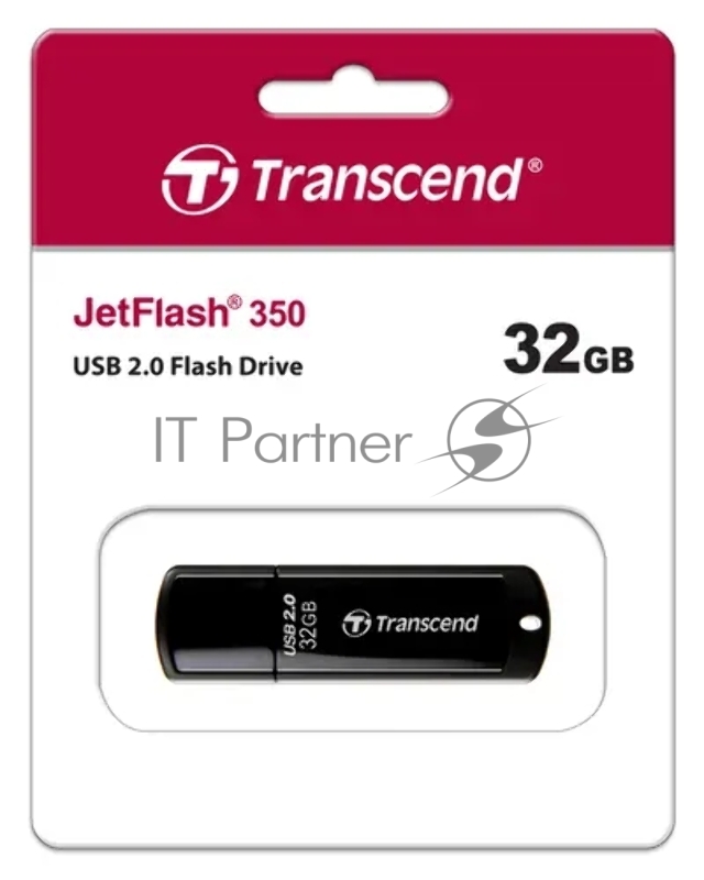Флешка USB Transcend JetFlash 350 (TS32GJF350), 32Gb, USB 2.0, R/W 15/7, черный