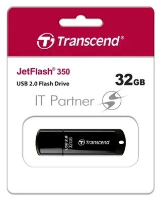 Флешка USB Transcend JetFlash 350 (TS32GJF350), 32Gb, USB 2.0, R/W 15/7, черный