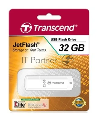 Флешка USB Transcend JetFlash 370 (TS32GJF370), 32Gb, USB 2.0, R/W 12/5, белый