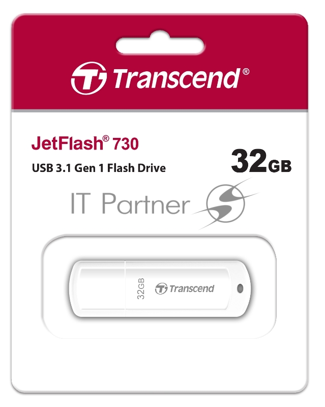 Флешка USB Transcend Jetflash 730 (TS32GJF730), 32Gb, USB 3.0, R/W 70/18, белый