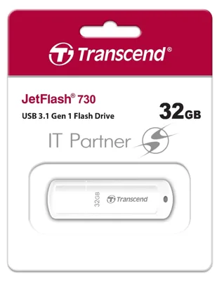 Флешка USB Transcend Jetflash 730 (TS32GJF730), 32Gb, USB 3.0, R/W 70/18, белый