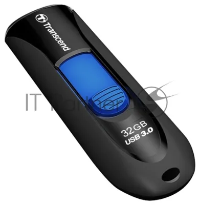 Флешка USB Transcend Jetflash 790 (TS32GJF790K), 32Gb, USB 3.0, R/W 70/25, черный/синий