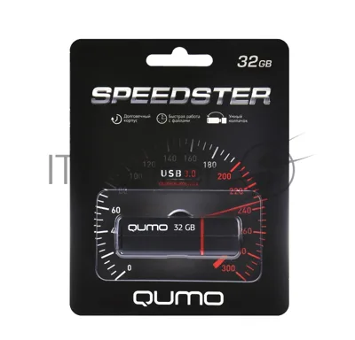 Флешка USB 3.0 QUMO 32Gb, Speedster черный