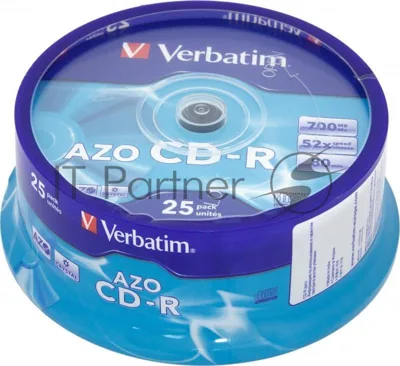 Диск CD-R Verbatim 700Mb 52x Cake Box (25шт) (43352)