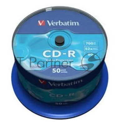 Диск CD-R Verbatim 700Mb 52x Cake Box (50шт) (43351)