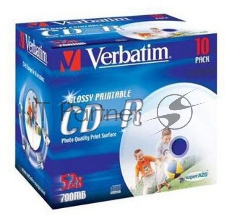 Диск CD-R Verbatim Printable Surface, 700Mb 80 min 52-x (Jewel Case, 10шт.) 43325