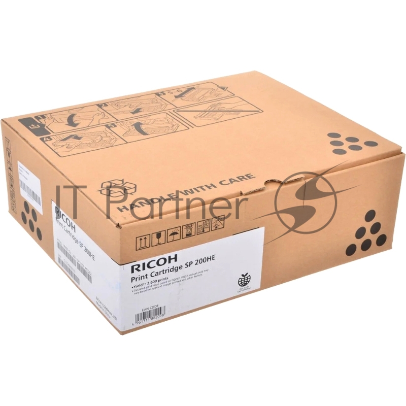 Картридж лазерный Ricoh SP 200HE (ранее SP 200HS) черный для SP210/SP212w/SP212SFNw/SP200N/SP200S/SP202SN/SP203SF/SP203SFN/SP203SFNw/SP210SF/SP212SFw/SP210SU/SP212SUw 2600 стр.