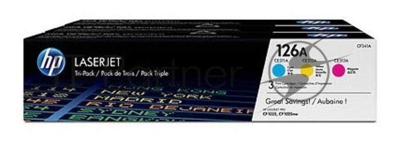 Картридж лазерный комплект HP CF341A голубой/пурпурный/желтый для LJ CP1025 3 х 1000 стр