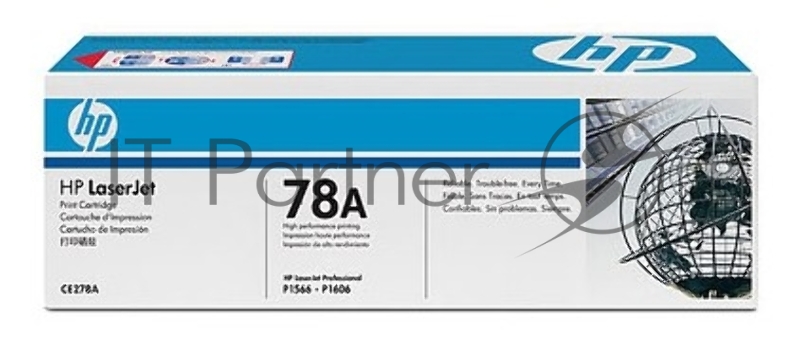 Картридж лазерный HP CE278A черный LJ P1566/P1606 (2100 стр.)