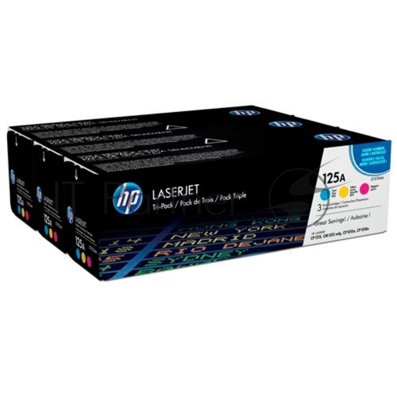 Картридж лазерный комплект HP CF373AM голубой/пурпурный/желтый для CLJ CP1215/1515 3 х 1400 стр.