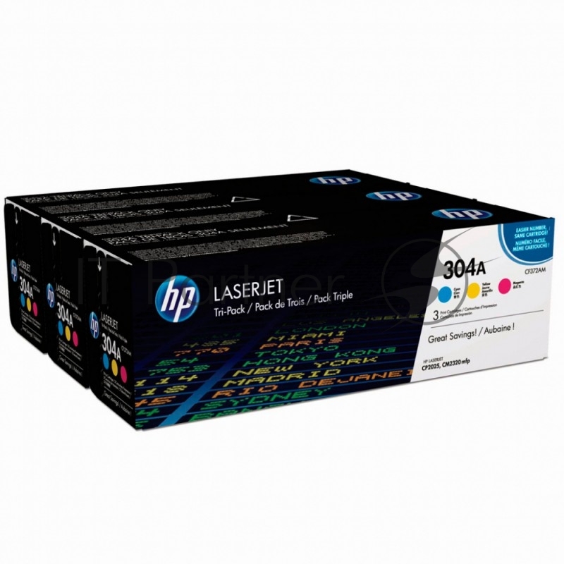 Картридж лазерный комплект HP CF372AM голубой/пурпурный/желтый для Color Laser Jet CP2025, CM2320mfp (3 х 2800)