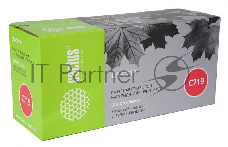 Картридж лазерный Cactus CS-C719 черный (2100 стр.) для Canon i-SENSYS MF5840/MF5880; LBP6300/6650