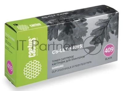 Картридж лазерный Cactus CS-CLT-K409S черный (1500 стр.) для Samsung CLP-310/315/CLX-3170/3175/3175FN