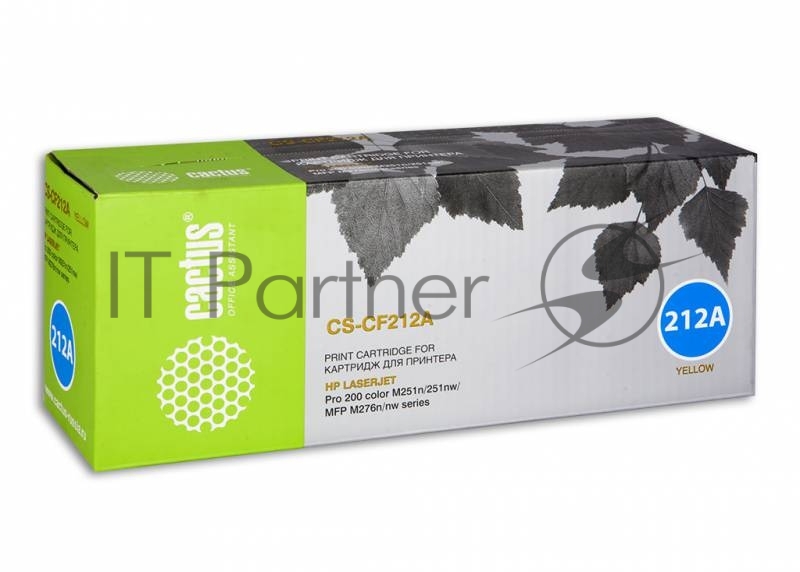 Картридж лазерный Cactus CS-CF212A желтый (1800 стр.) для HP LaserJet Pro 200 M251/M276