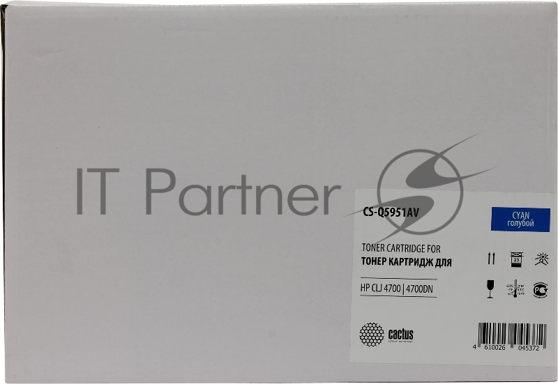 Картридж лазерный Cactus CS-Q5951A голубой (10 000 стр.) для HP Color LaserJet 4700