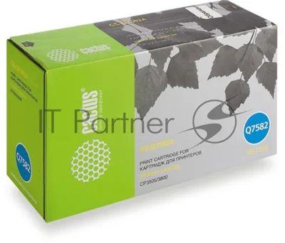 Картридж лазерный Cactus CS-Q7582A желтый (6000 стр.) для HP Color LaserJet CP3505/3800