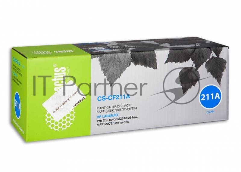 Картридж лазерный Cactus CS-CF211A голубой (1800 стр.) для HP LaserJet Pro 200 M251/M276