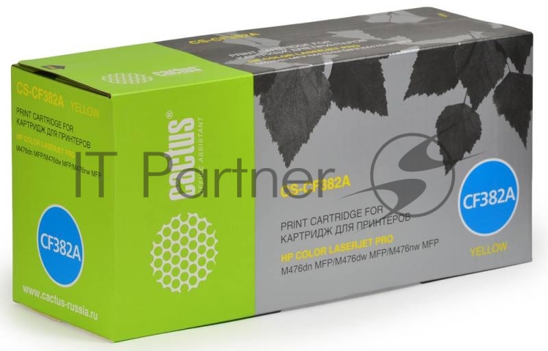 Картридж лазерный Cactus CS-CF382A желтый (2700 стр.) для HP LaserJet Pro M476dn, M476nw, M476dw